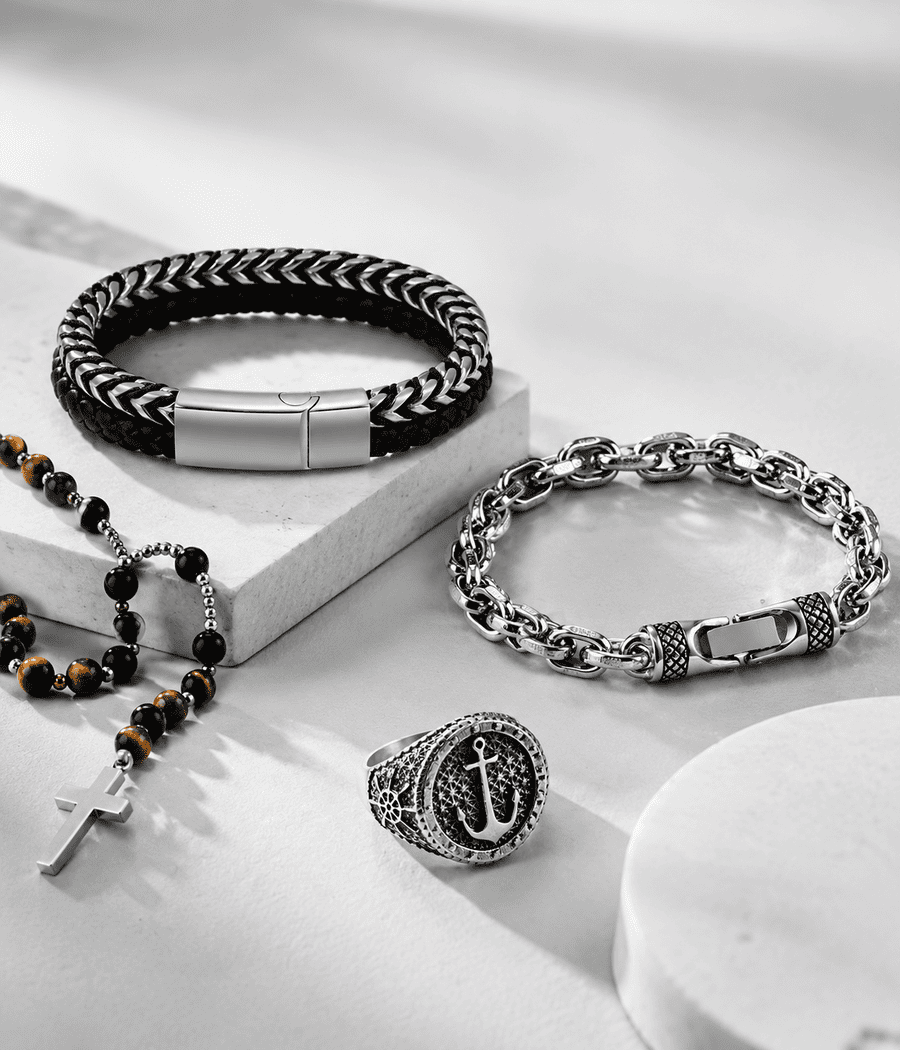 KAIMEI men's stainless steel jewelry collection